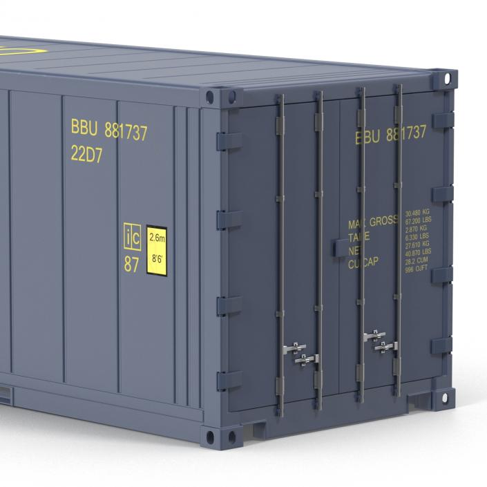 3D ISO Refrigerated Container Blue