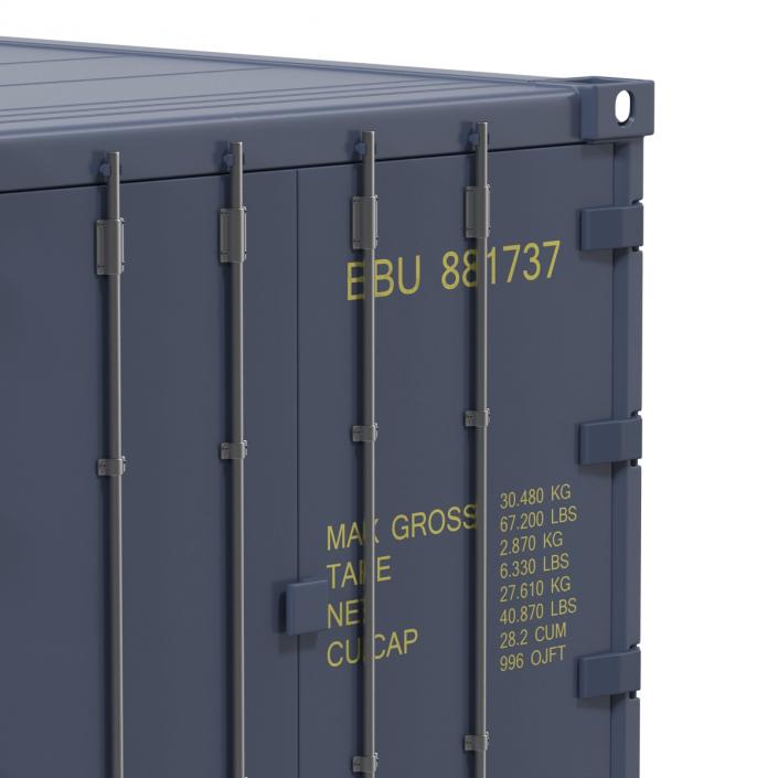 3D ISO Refrigerated Container Blue