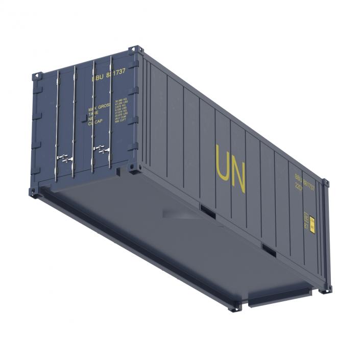 3D ISO Refrigerated Container Blue