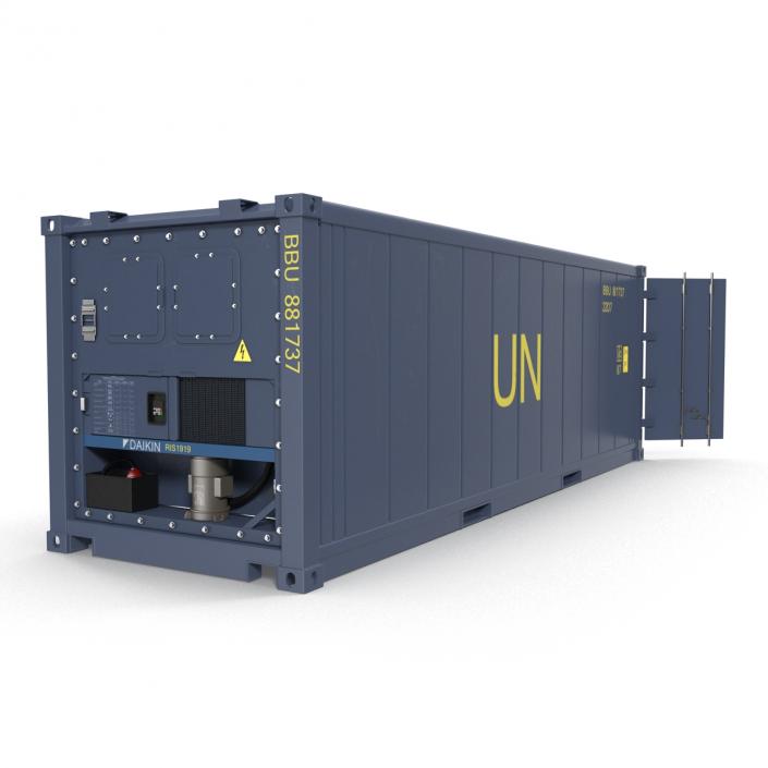 3D ISO Refrigerated Container Blue