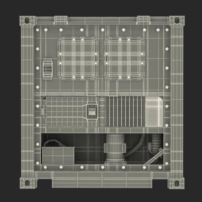 3D ISO Refrigerated Container Blue