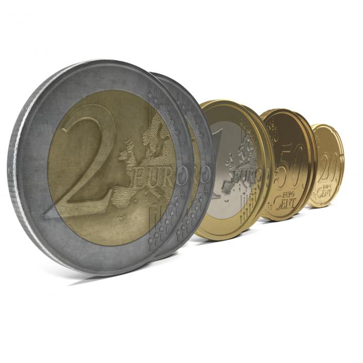 3D Italian Euro Coins 3D Models Collection 2