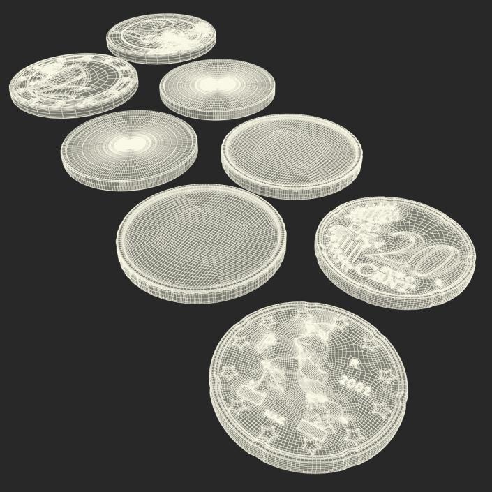 3D Italian Euro Coins 3D Models Collection 2