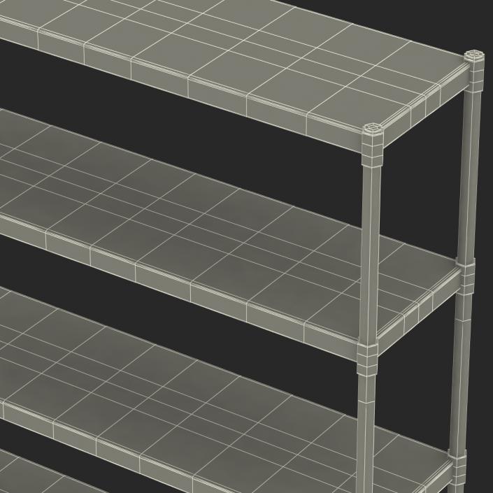 3D Standing Shelving Unit Stainless Steel model