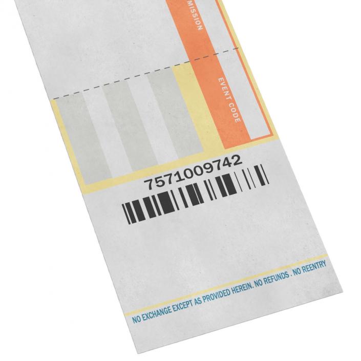 3D model Blank Concert Ticket