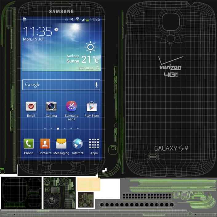 3D Samsung Galaxy S4 Black model