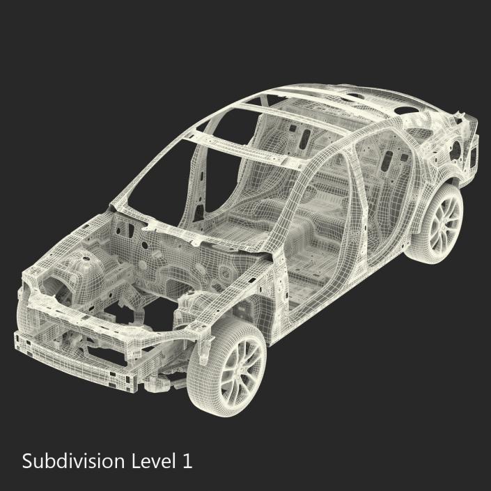 Car Frame with Chassis 3D