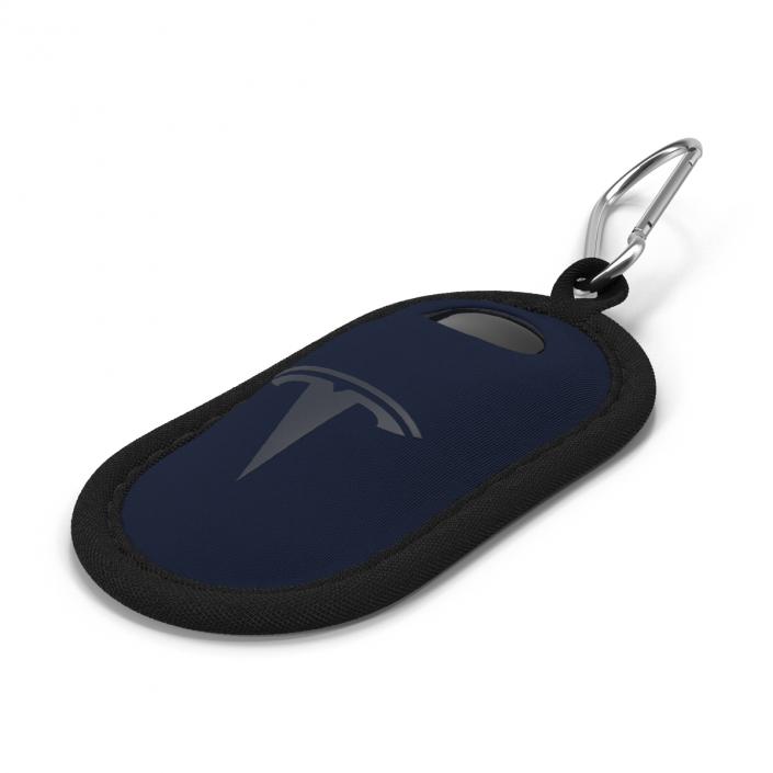 3D Tesla Key Fob Inside Blue Cover