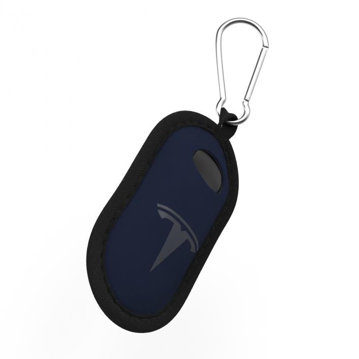 3D Tesla Key Fob Inside Blue Cover