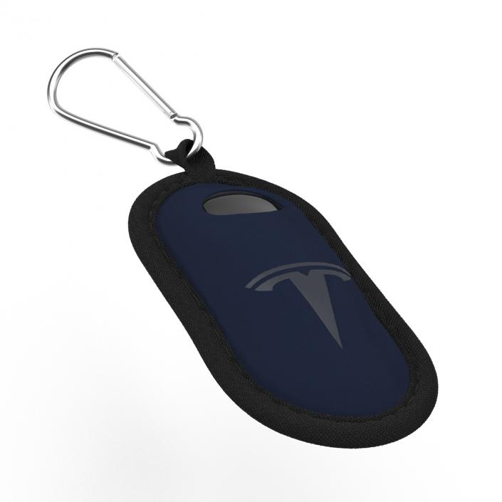 3D Tesla Key Fob Inside Blue Cover