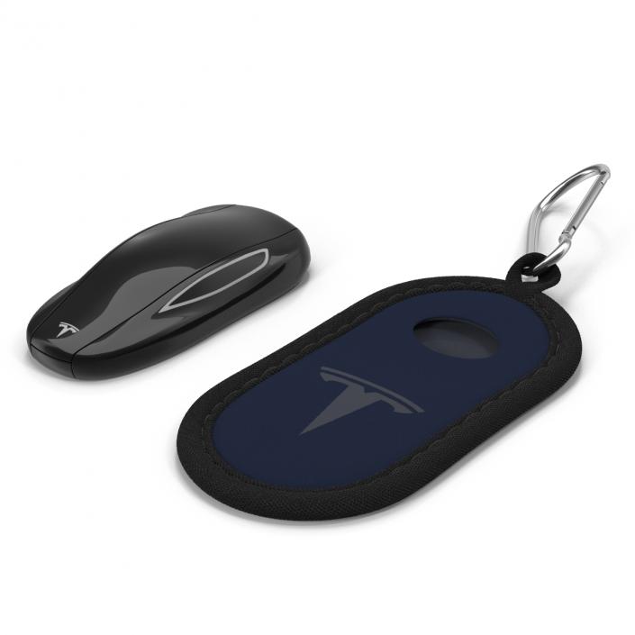 3D model Tesla S Key Fob And Blue Cover