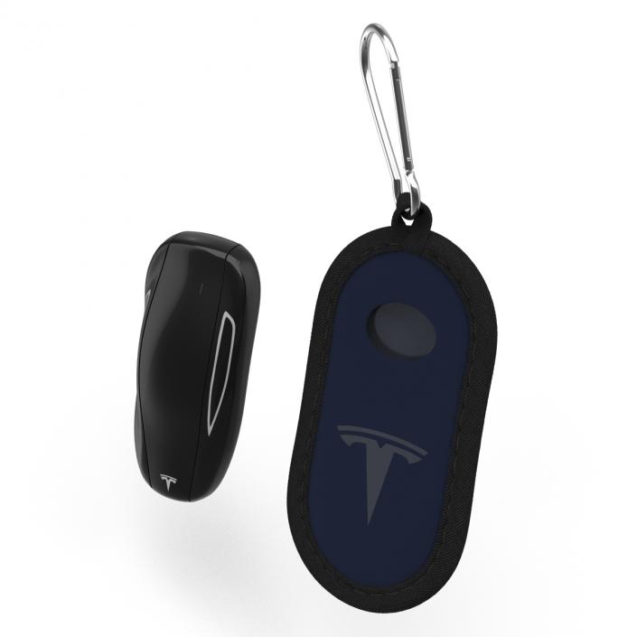 3D model Tesla S Key Fob And Blue Cover