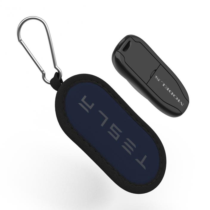 3D model Tesla S Key Fob And Blue Cover