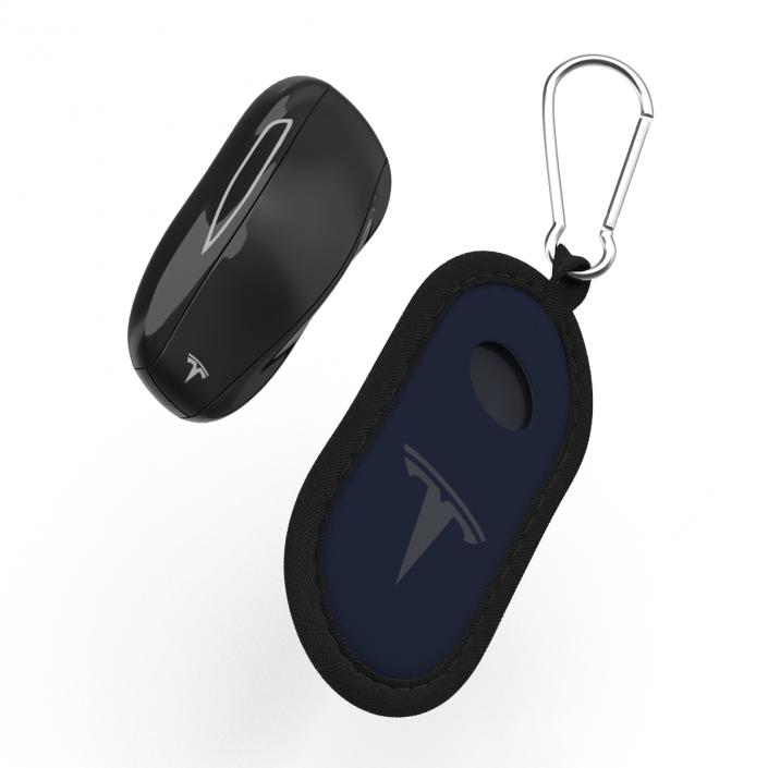 3D model Tesla S Key Fob And Blue Cover