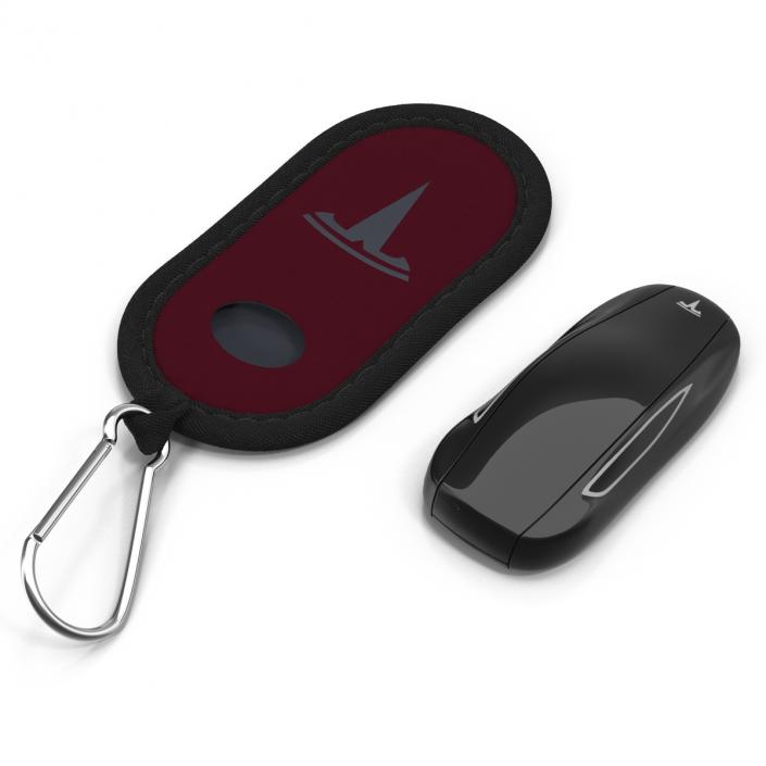 Tesla S Key Fob And Red Cover 3D model