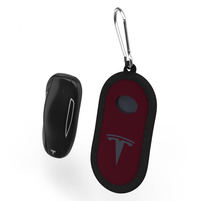 Tesla S Key Fob And Red Cover 3D model