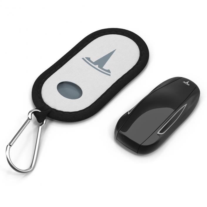 3D Tesla S Key Fob And White Cover