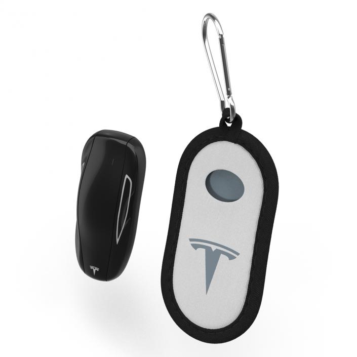 3D Tesla S Key Fob And White Cover