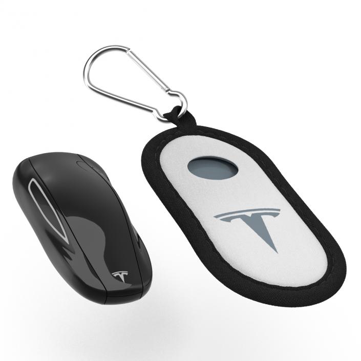 3D Tesla S Key Fob And White Cover