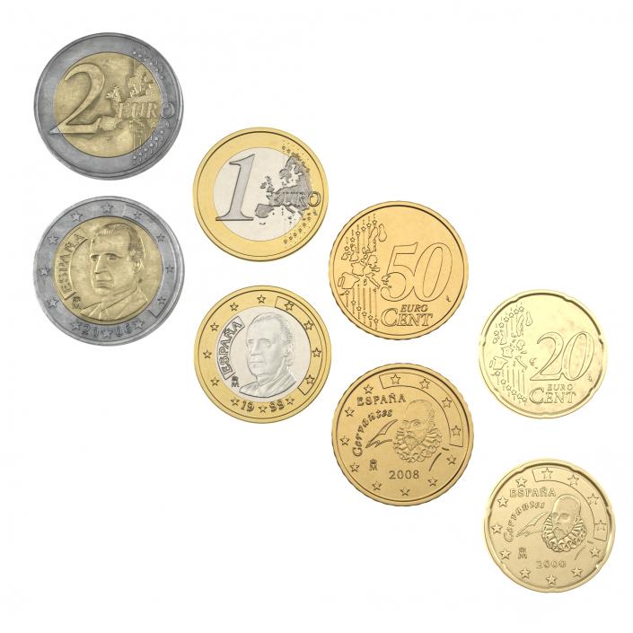 Spain Euro Coins 3D Models Collection 2 3D model