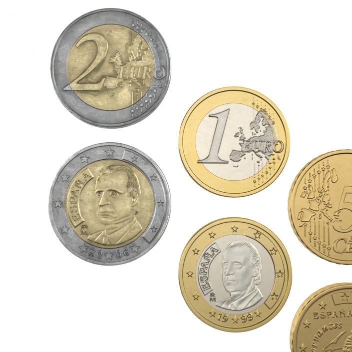 Spain Euro Coins 3D Models Collection 2 3D model