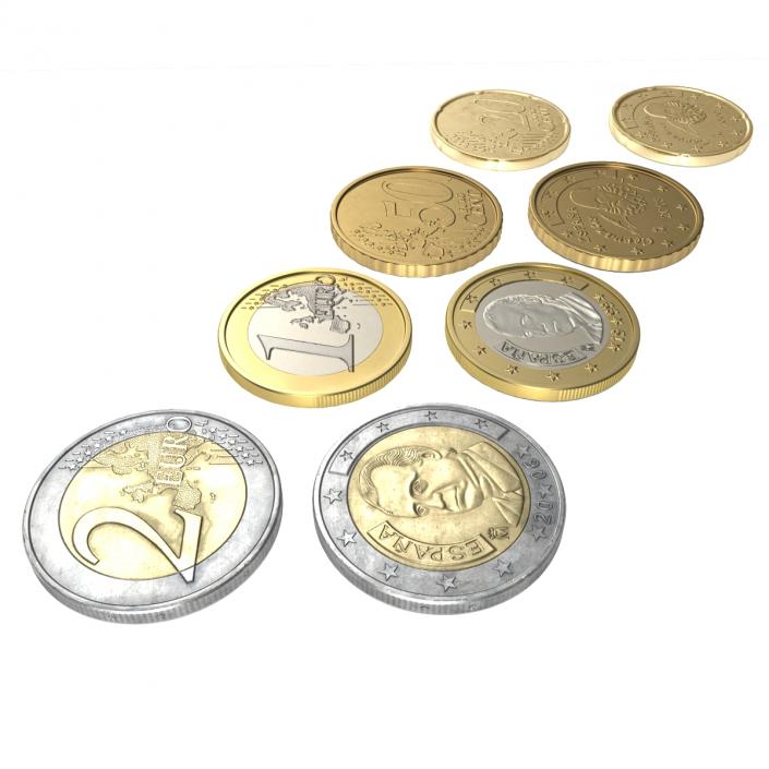 Spain Euro Coins 3D Models Collection 2 3D model