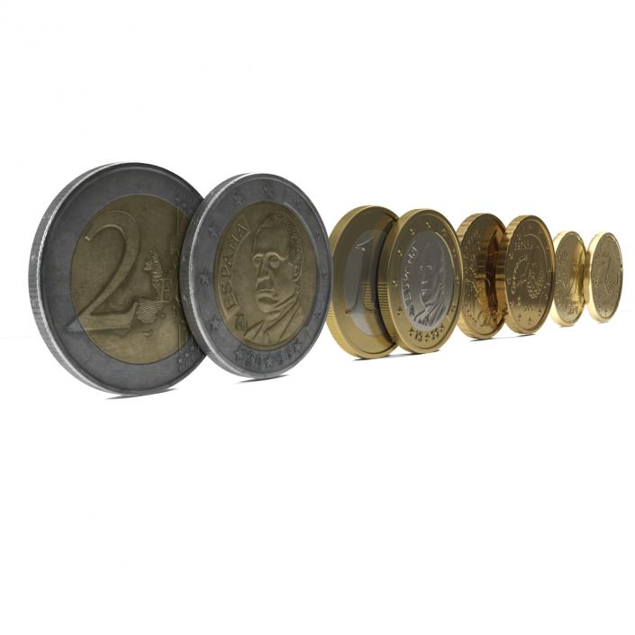 Spain Euro Coins 3D Models Collection 2 3D model