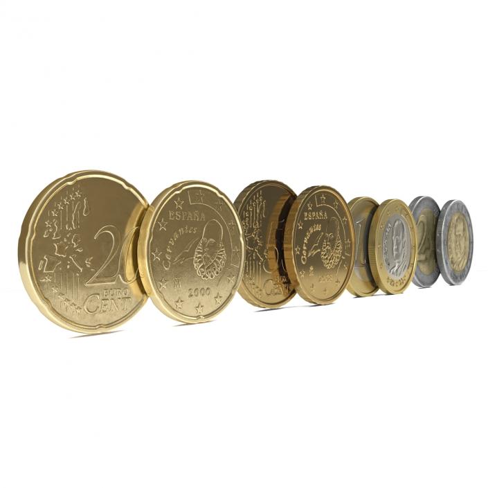 Spain Euro Coins 3D Models Collection 2 3D model