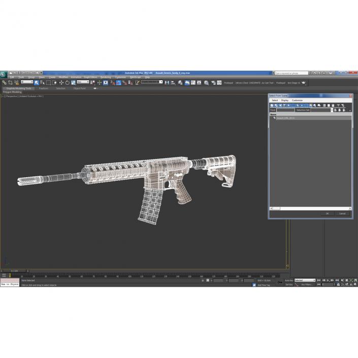 3D model Assault Riffle Generic Sandy 4