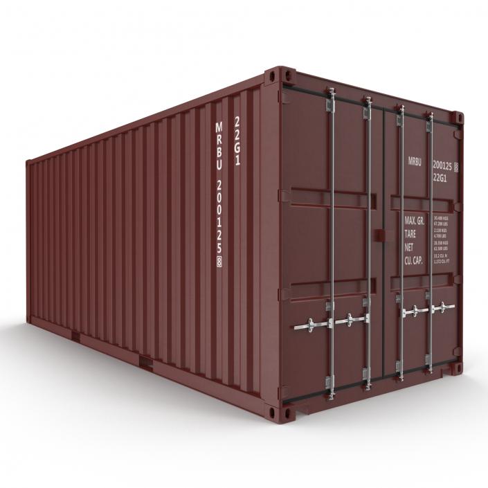 3D model 20 ft ISO Container Brown