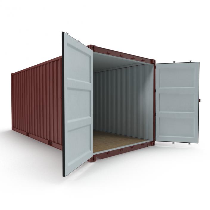 3D model 20 ft ISO Container Brown