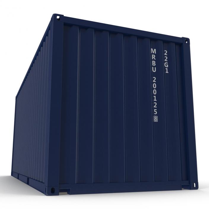 3D 20 ft ISO Container Blue 2