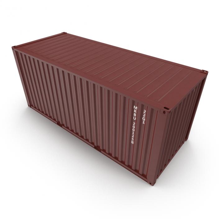 3D model 20 ft ISO Container Brown