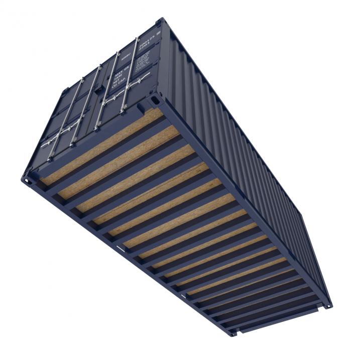 3D 20 ft ISO Container Blue 2