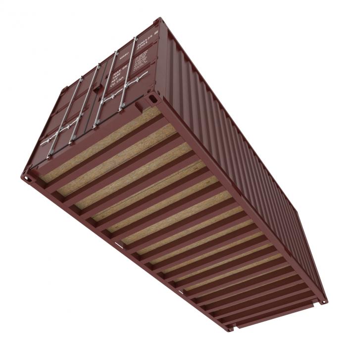 3D model 20 ft ISO Container Brown