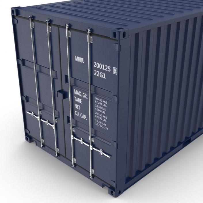 3D 20 ft ISO Container Blue 2