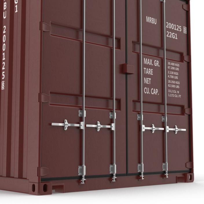 3D model 20 ft ISO Container Brown