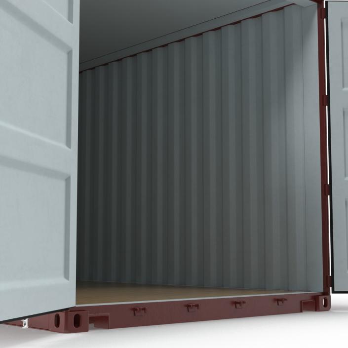 3D model 20 ft ISO Container Brown