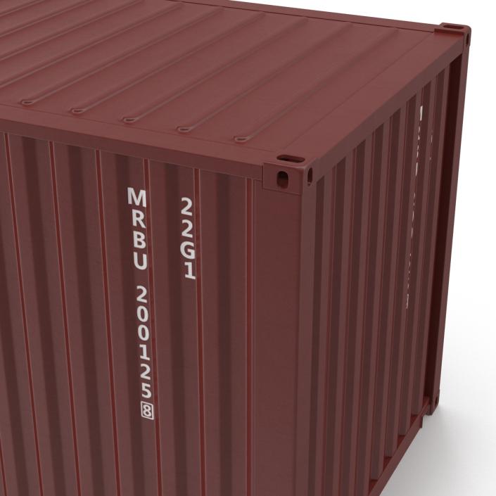 3D model 20 ft ISO Container Brown