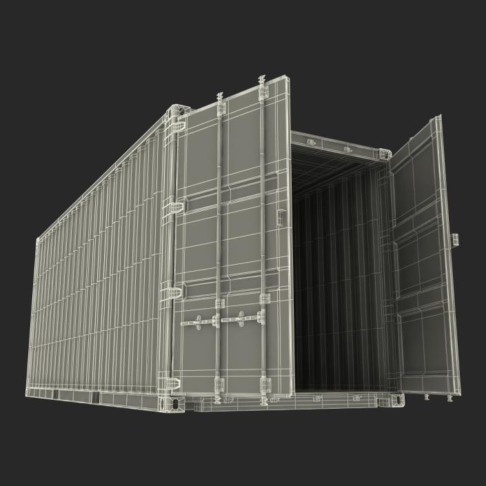 3D model 20 ft ISO Container Brown