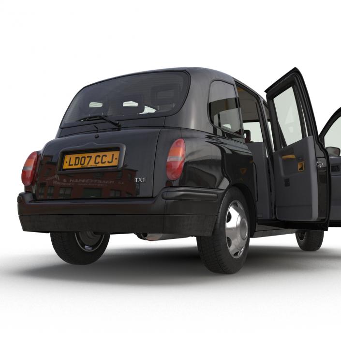 3D London Cab TX1 Rigged