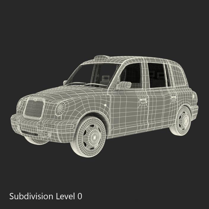 3D London Cab TX1 Rigged