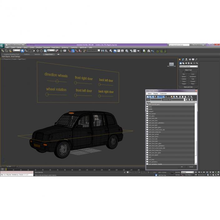 3D London Cab TX1 Rigged