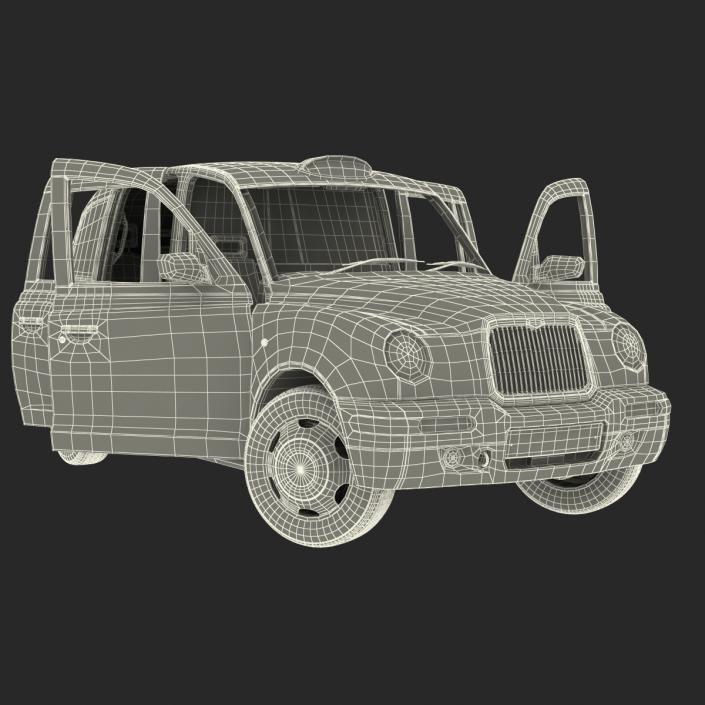 3D London Cab TX1 Rigged