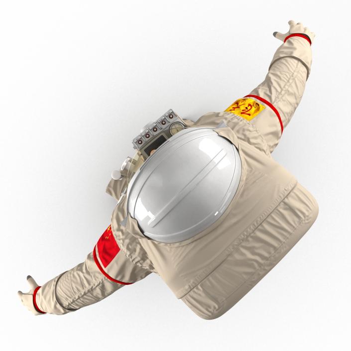 3D Chinese Astronaut Wearing Space Suit Feitian Rigged