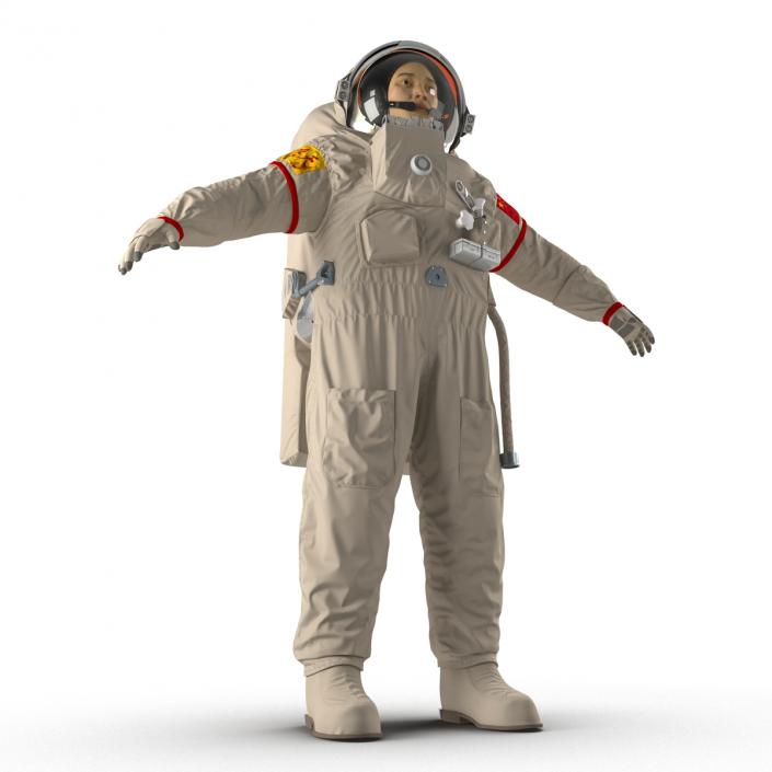 3D Chinese Astronaut Wearing Space Suit Feitian Rigged