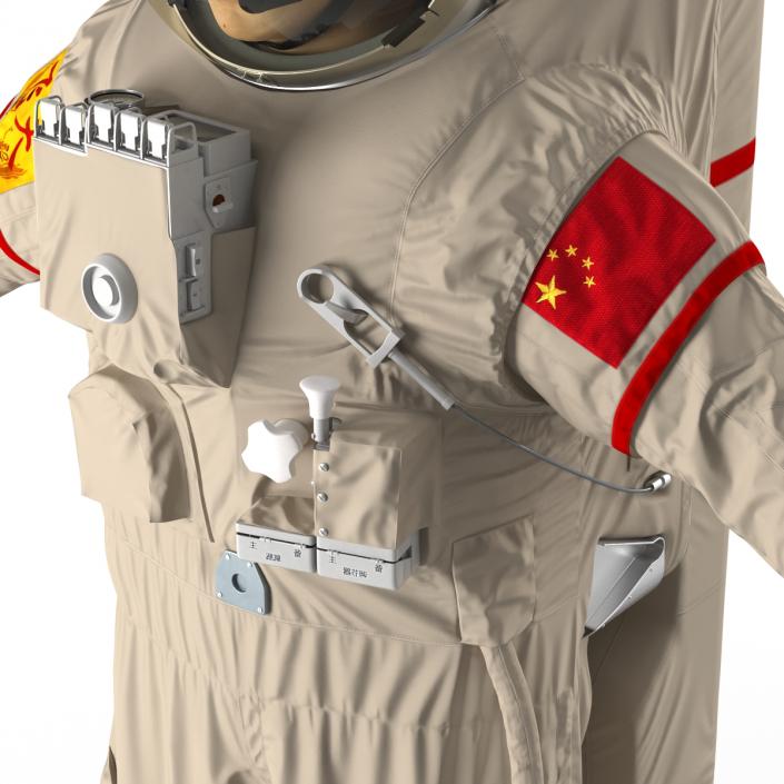 3D Chinese Astronaut Wearing Space Suit Feitian Rigged