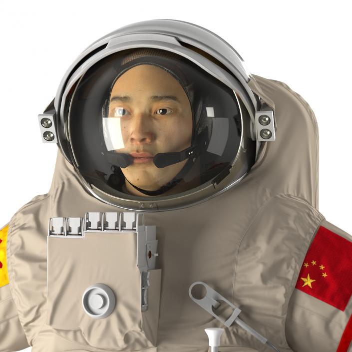 3D Chinese Astronaut Wearing Space Suit Feitian Rigged