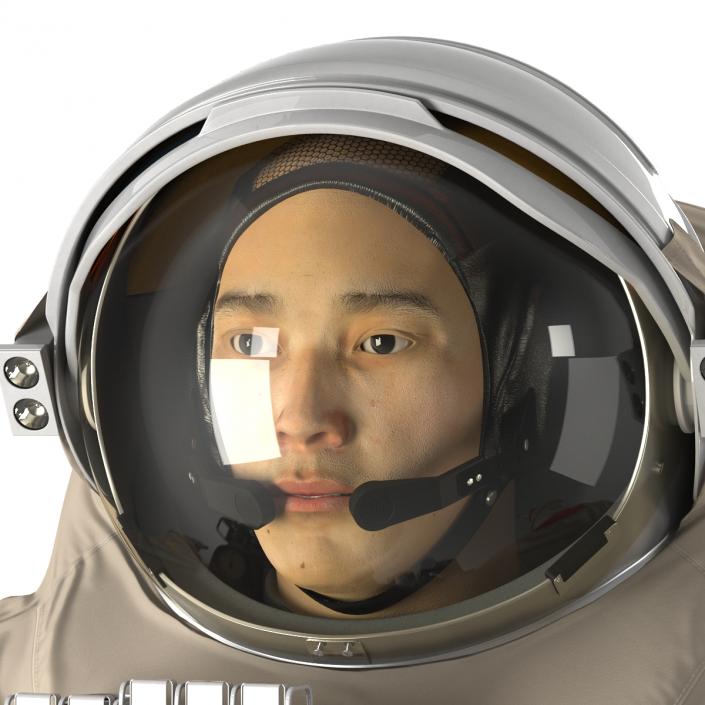 3D Chinese Astronaut Wearing Space Suit Feitian Rigged