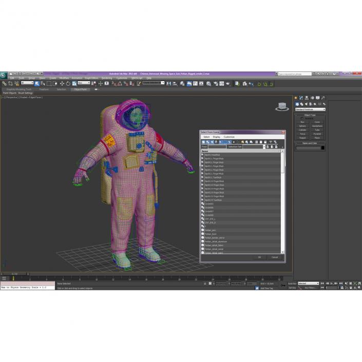 3D Chinese Astronaut Wearing Space Suit Feitian Rigged